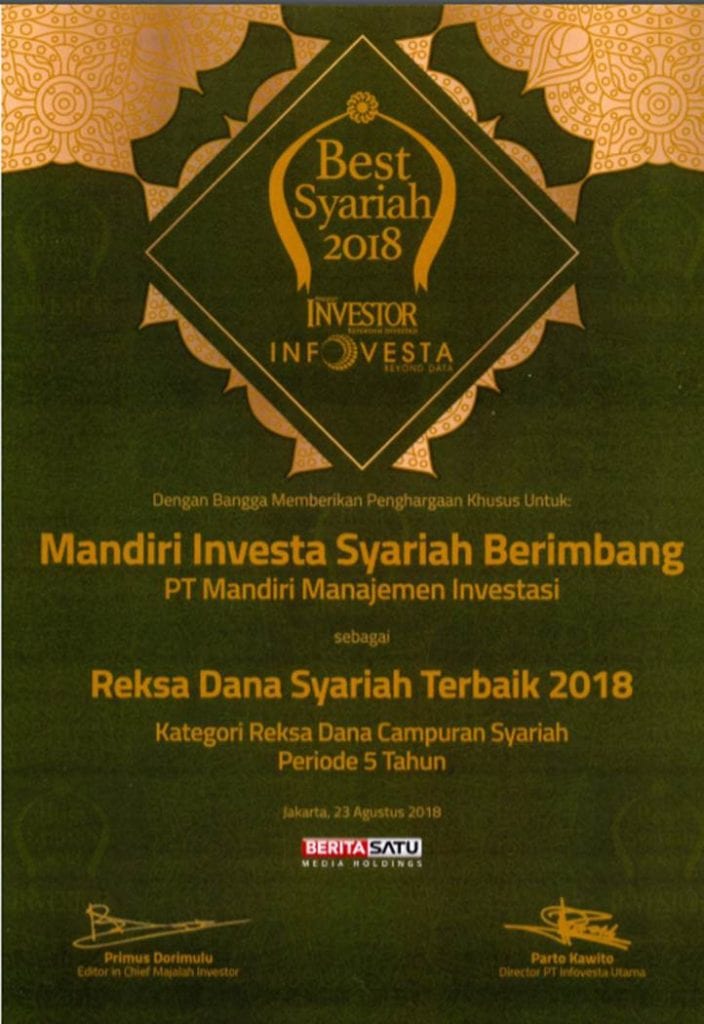Reksa Dana Syariah Terbaik 2018